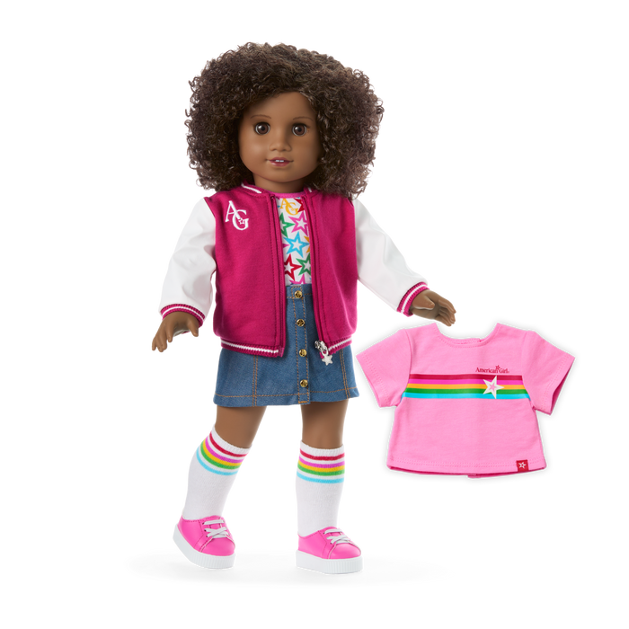 Truly Me™ 18-inch Doll #112 with curly dark-brown hair J2