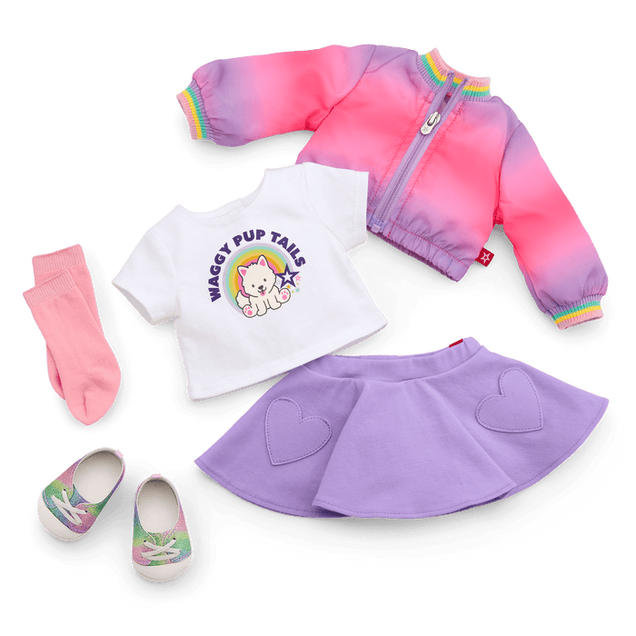 Summer’s™ Waggy Pup Tails™ Outfit for 18-inch Dolls (Girl of the Year™ 2025) E4