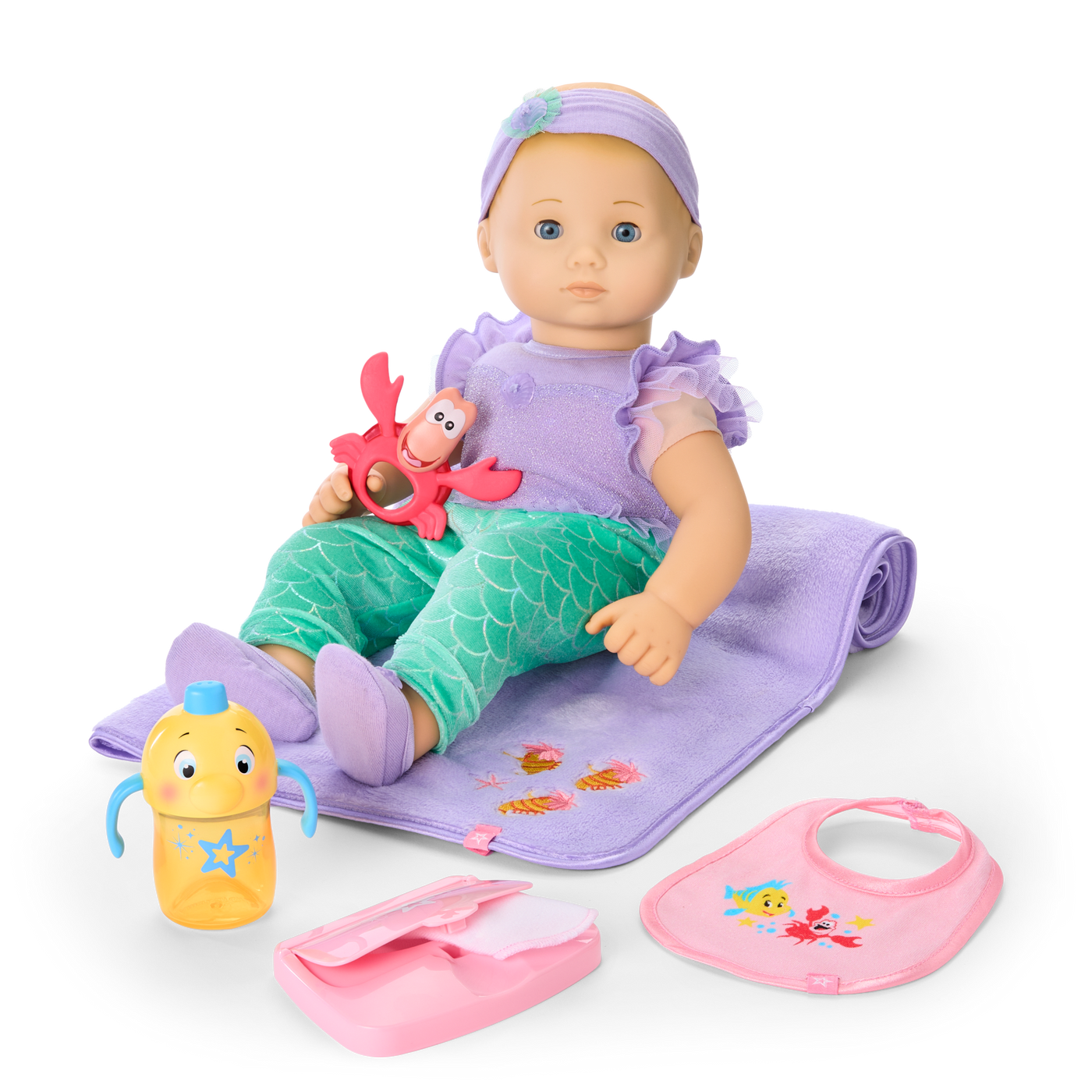 Disney Princess Ariel Cuddle & Care Set with Bitty Baby® Doll by American Girl® U9