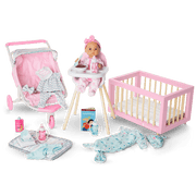 Little Bitty Baby™ Layette & High Chair Set for 7.75-inch Dolls T6