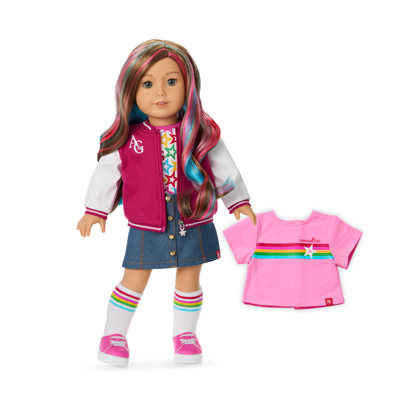 Truly Me™ 18-inch Doll #101 with wavy caramel hair V4