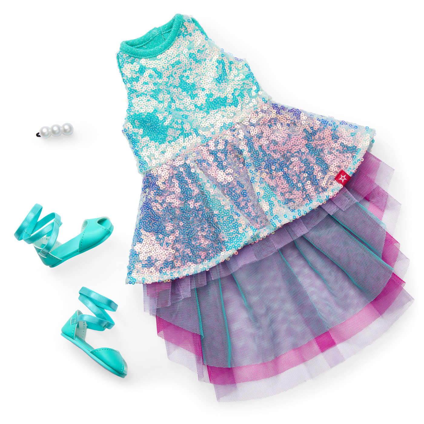 Glam Shimmering Ocean Outfit for 18-inch Dolls H7