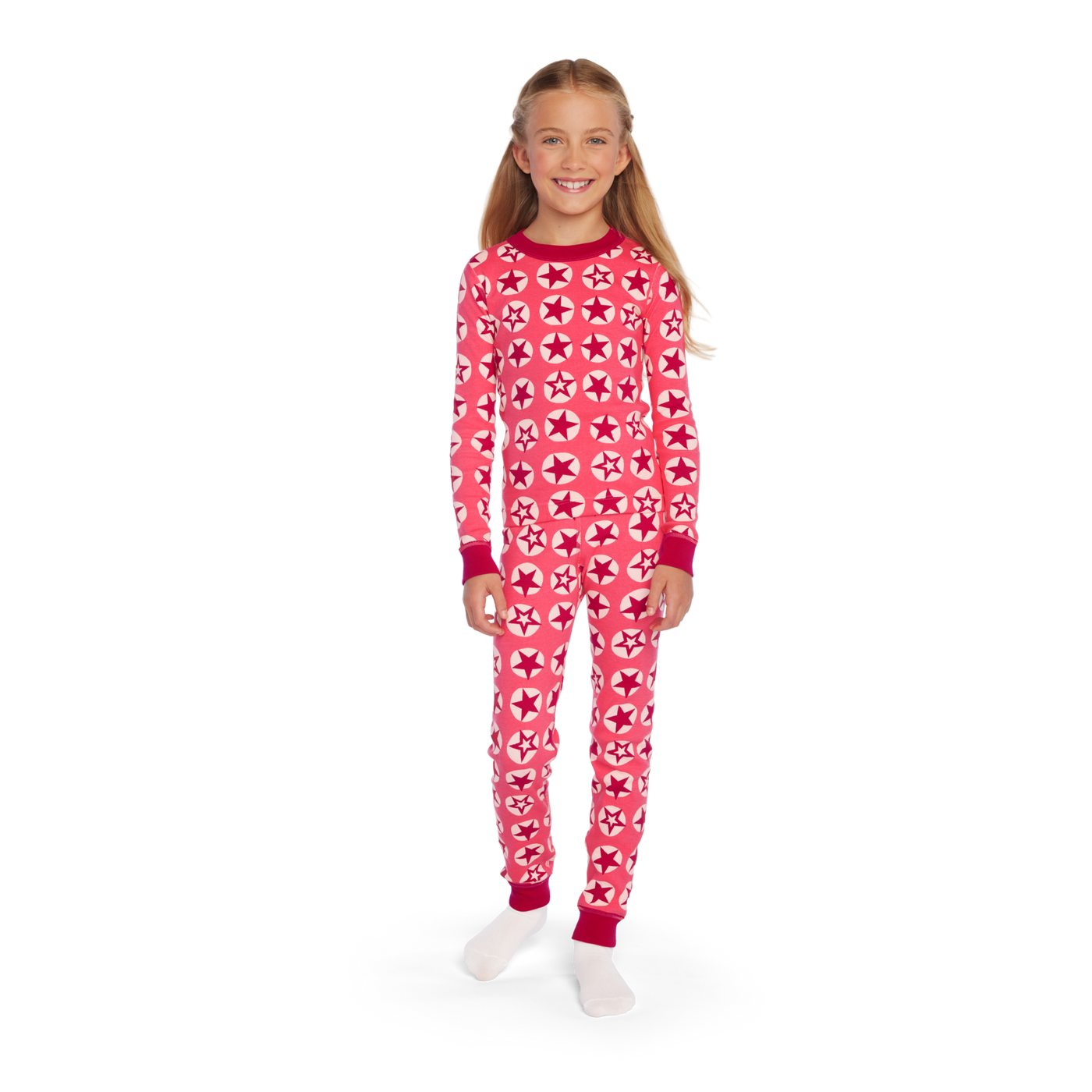 American Girl® x Hanna Andersson Berry Bright Stars Pajamas for Little Girls & Girls B9