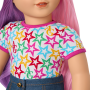 Truly Me™ 18-inch Doll #116 with wavy purple-and-pink hair J1