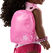 Pink Spotted Cow Backpack & Accessory Set for 18-inch Dolls H7