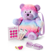 Colorful Teddy Bear Backpack & Accessory Set for 18-inch Dolls L0