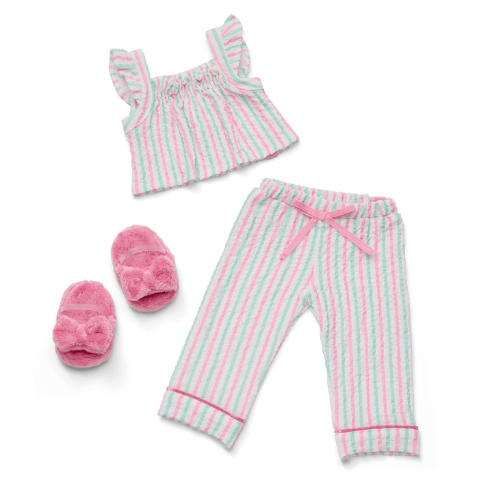 Raquel's™ Coastal Stripes Pajamas for 18-inch Dolls (Girl of the Year™ 2026) Y0