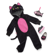 Claws & Cuddles Cat Costume & Trick-or-Treat Set Bundle for 18-inch Dolls I0
