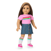 Truly Me™ 18-inch Doll #107 with straight brown hair Q0