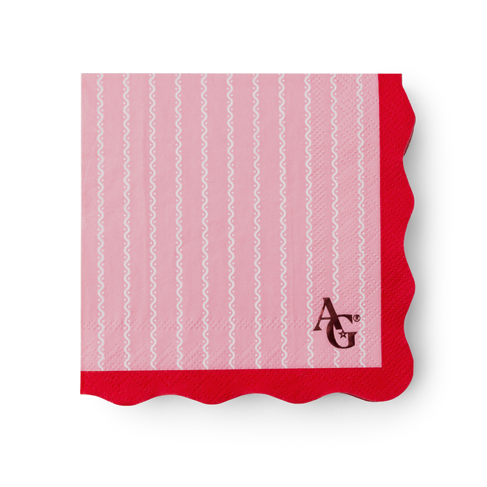 American Girl™ x Bonjour Fête Pink Pinstripe Small Napkins (Set of 20) W1