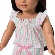Raquel's™ Coastal Stripes Pajamas for 18-inch Dolls (Girl of the Year™ 2026) B3