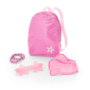 Pink Spotted Cow Backpack & Accessory Set for 18-inch Dolls H7