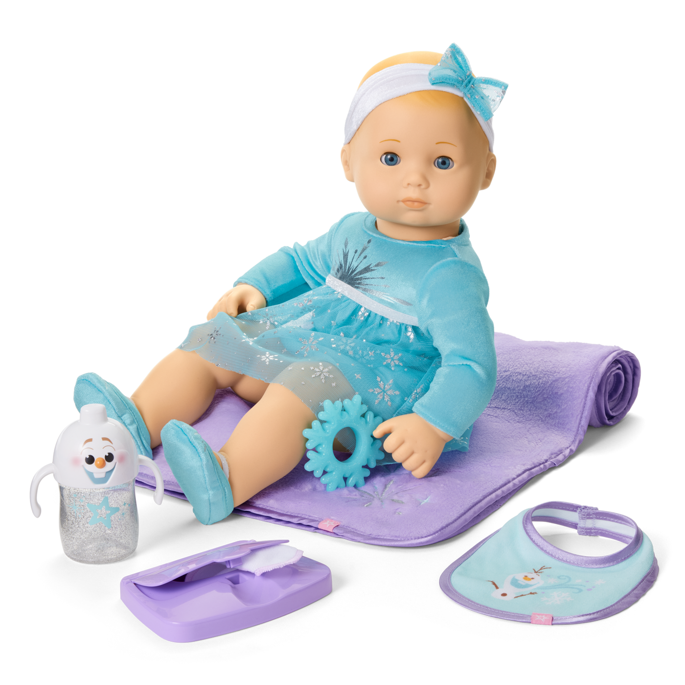 Disney Frozen Elsa Cuddle & Care Set with Bitty Baby® Doll by American Girl® P0