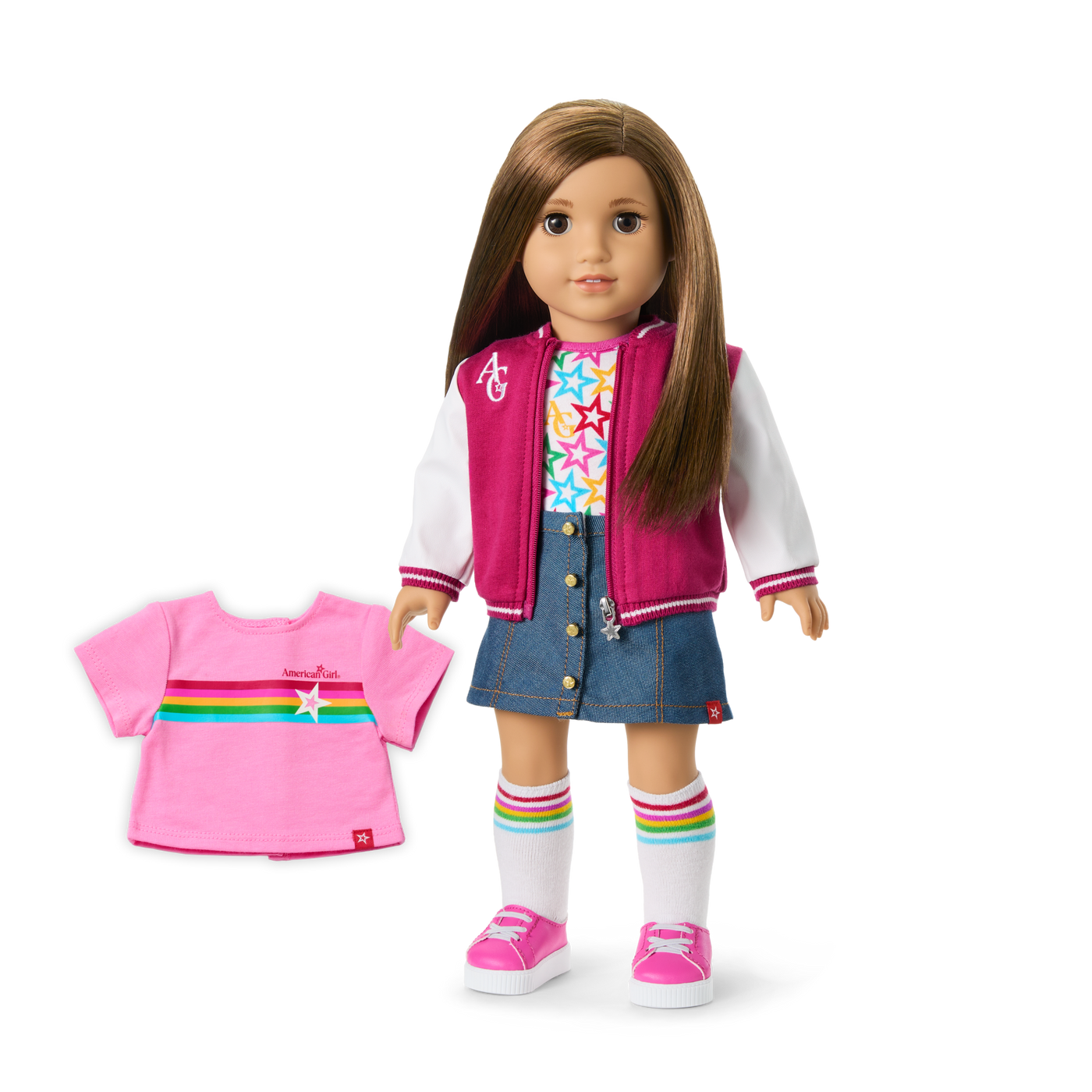 Truly Me™ 18-inch Doll #107 with straight brown hair Q0