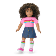 Truly Me™ 18-inch Doll #132 with curly dark-brown hair M1