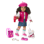 Truly Me™ 18-inch Doll #132 with curly dark-brown hair M1