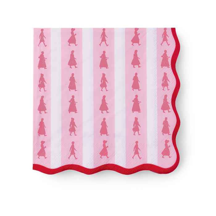 American Girl™ x Bonjour Fête Pink Stripe Large Napkins (Set of 20) O5