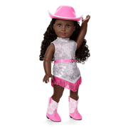 Glam Pink Cowgirl Outfit for 18-inch Dolls W3