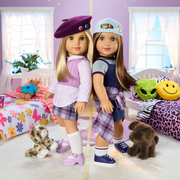 Nicki’s™ Bed & Animal-Print Bedding Set for 18-inch Dolls (Historical Characters) K3