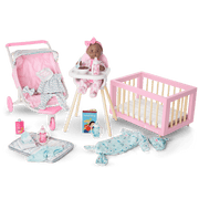 Little Bitty Baby™ Layette & High Chair Set for 7.75-inch Dolls T6