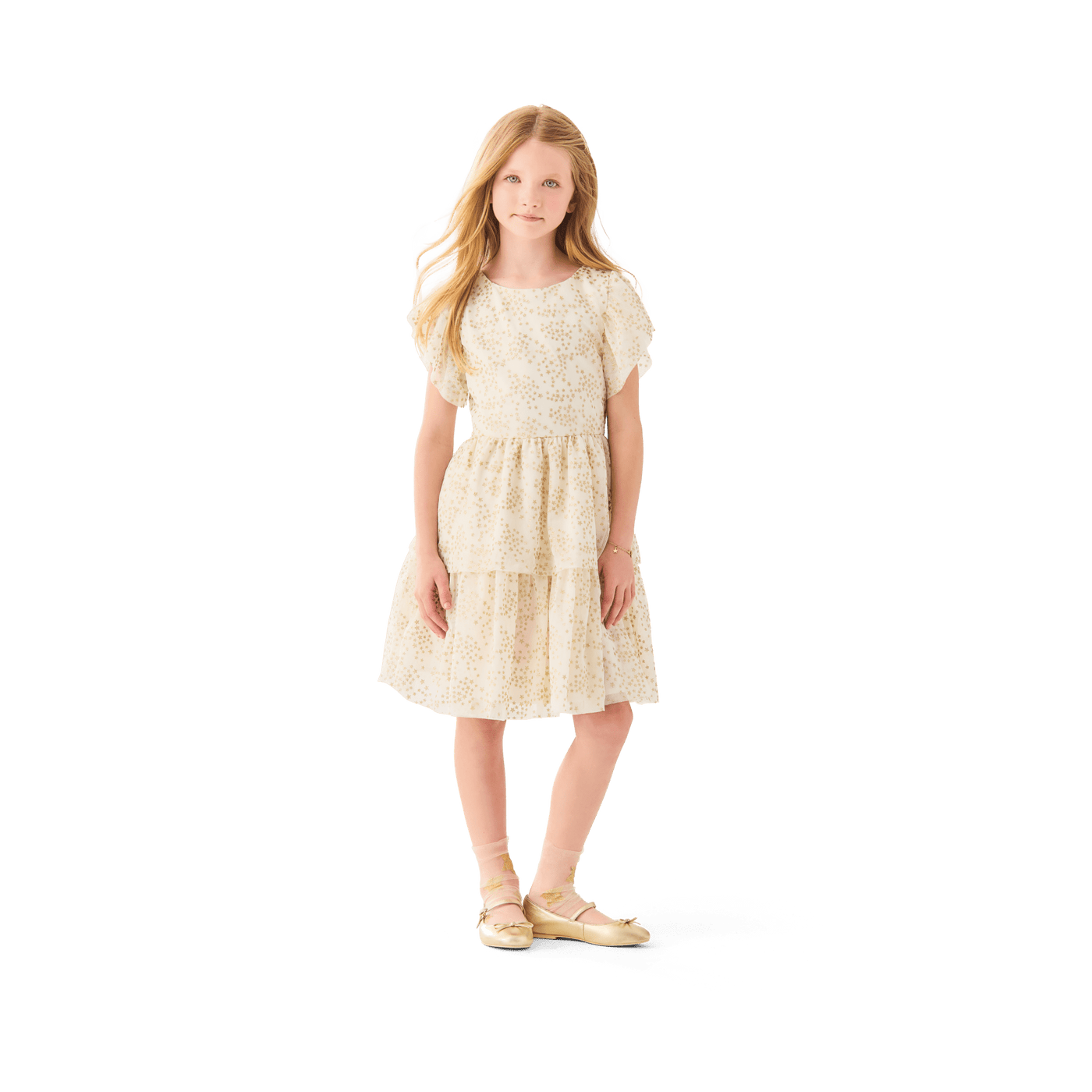 American Girl® x Janie and Jack Sparkly Cream Celebration Dress for Little Girls & Girls B8