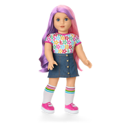 Truly Me™ 18-inch Doll #116 with wavy purple-and-pink hair J1