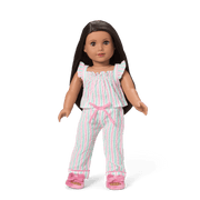 Raquel's™ Coastal Stripes Pajamas for 18-inch Dolls (Girl of the Year™ 2026) B3
