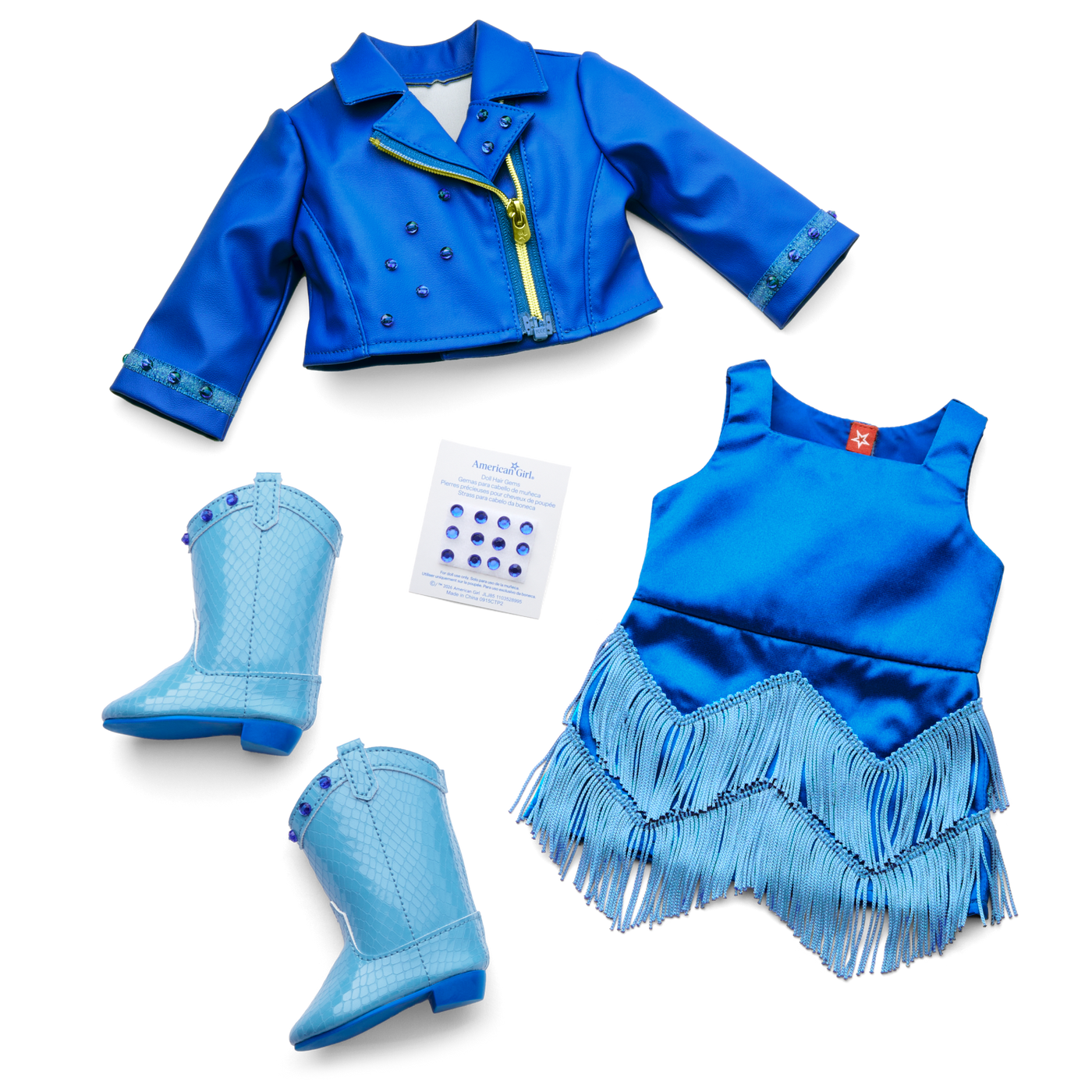September Sapphire Sparkle Outfit for 18-inch Dolls R0