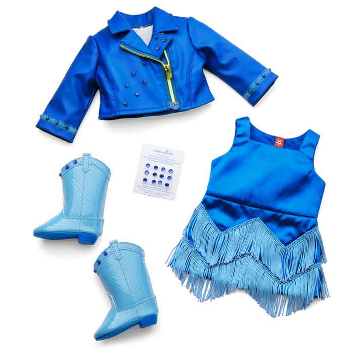 September Sapphire Sparkle Outfit for 18-inch Dolls R0