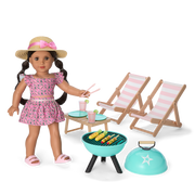 Raquel's™ Beach Chairs & Barbecue Set for 18-inch Dolls (Girl of the Year™ 2026) O0