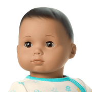 Bitty Baby® Doll #5 with dark-brown hair in Pastel Blue O3