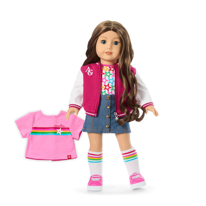 Truly Me™ 18-inch Doll #126 with wavy brown hair N4