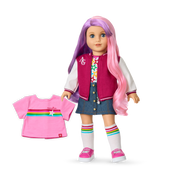 Truly Me™ 18-inch Doll #116 with wavy purple-and-pink hair J1