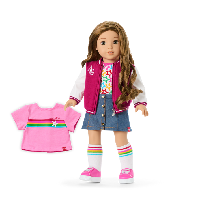 Truly Me™ 18-inch Doll #118 with curly caramel hair S2