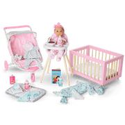 Little Bitty Baby™ Layette & High Chair Set for 7.75-inch Dolls T6