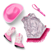 Glam Pink Cowgirl Outfit for 18-inch Dolls W3