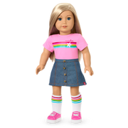 Truly Me™ 18-inch Doll #100 with straight layered blonde hair R7