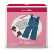 Western Flowers Denim Jumpsuit for 18-inch Dolls O8