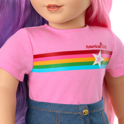 Truly Me™ 18-inch Doll #116 with wavy purple-and-pink hair J1