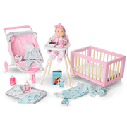 Little Bitty Baby™ Layette & High Chair Set for 7.75-inch Dolls T6