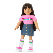 Truly Me™ 18-inch Doll #130 with straight black-brown hair N3