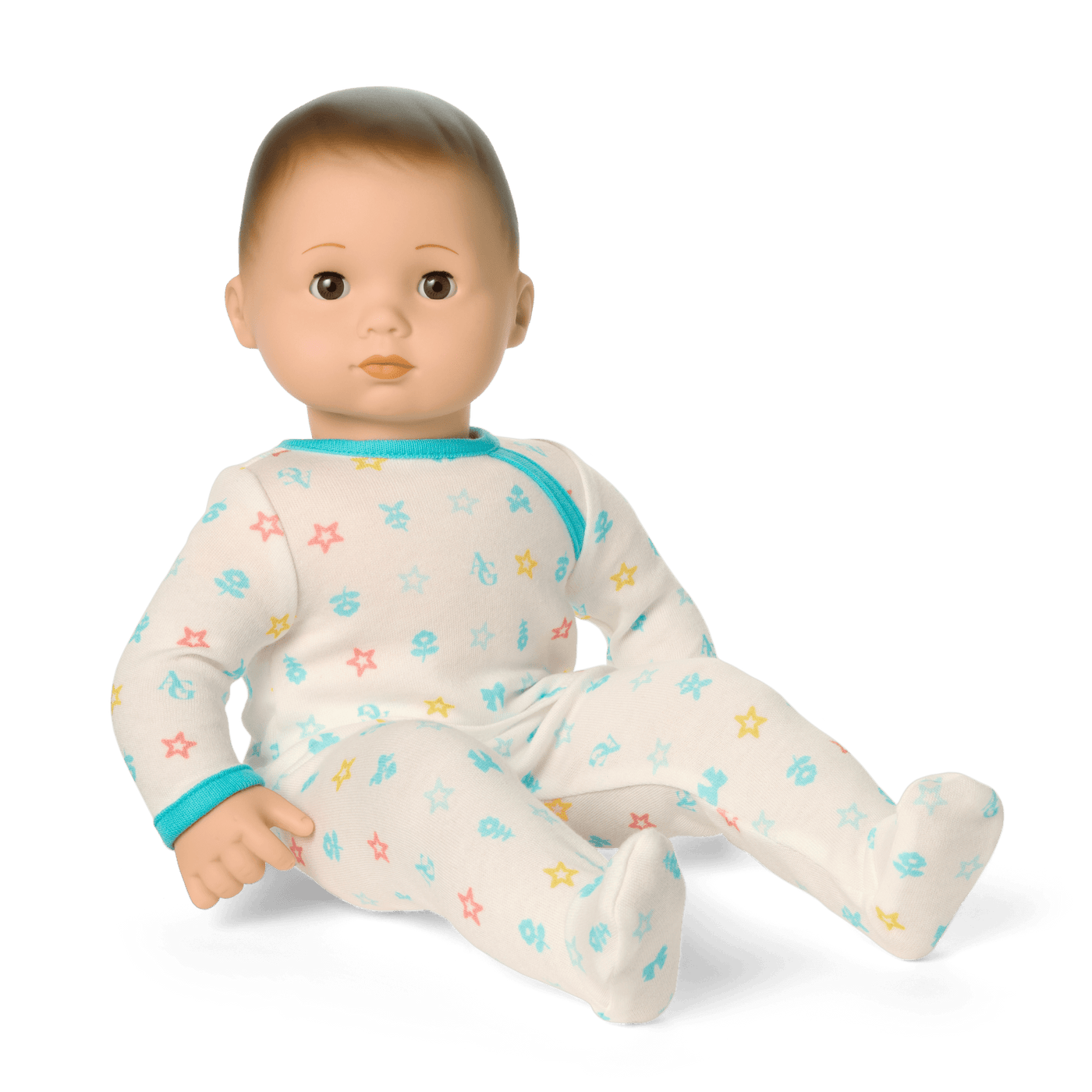 Bitty Baby® Doll #2 with brown hair in Pastel Blue C1