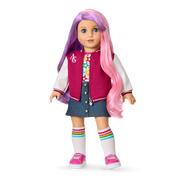 Truly Me™ 18-inch Doll #116 with wavy purple-and-pink hair J1