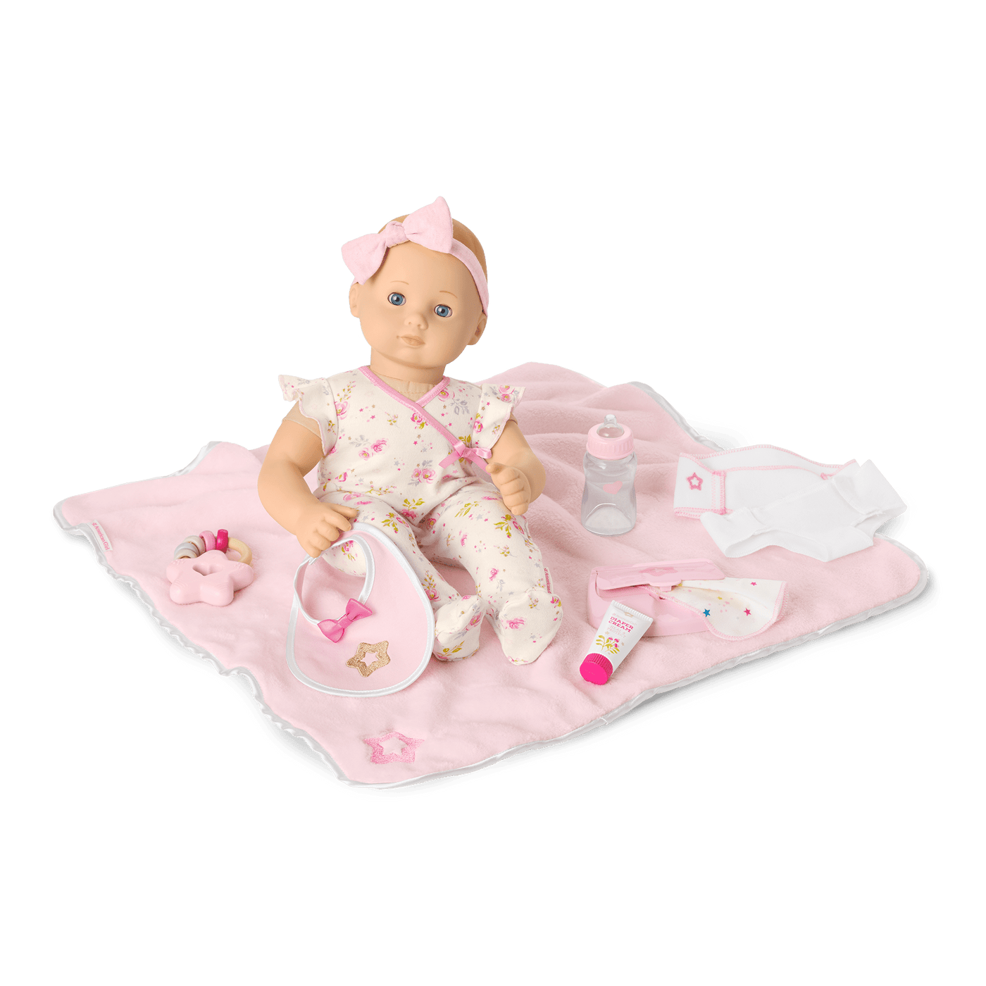 Bitty Baby® Doll #3 with blonde hair Care & Play Set N7
