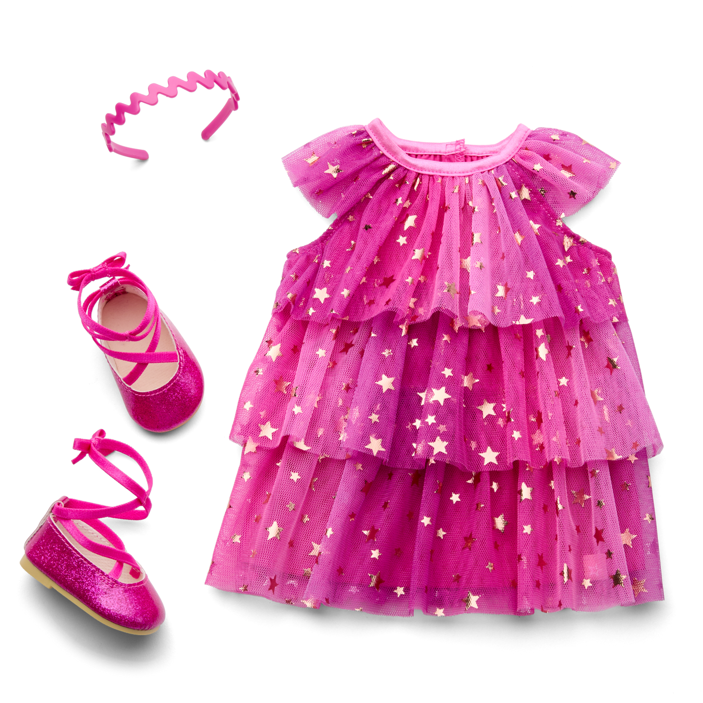 Pink Party-Ready Dress for 18-inch Dolls M0