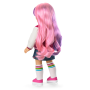 Truly Me™ 18-inch Doll #116 with wavy purple-and-pink hair J1