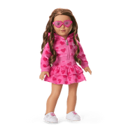 Pink Hearts Hoodie Dress for 18-inch Dolls C0