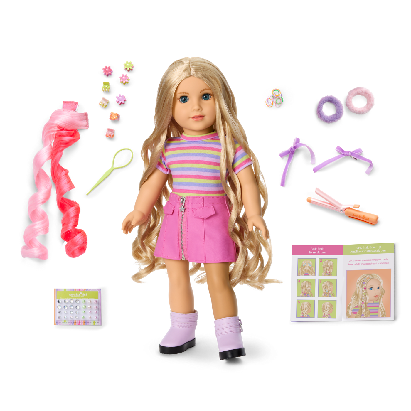 Long Hair Looks™ by Truly Me™ 18-inch Doll #133 & hair accessories E6