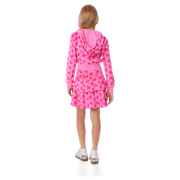 Pink Hearts Hoodie Dress for Girls H9