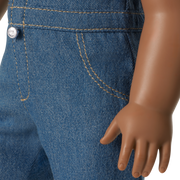 Western Flowers Denim Jumpsuit for 18-inch Dolls O8